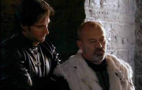 Richard Armitage as Guy of Gisborne and Keith Allen as the Sheriff in Robin Hood